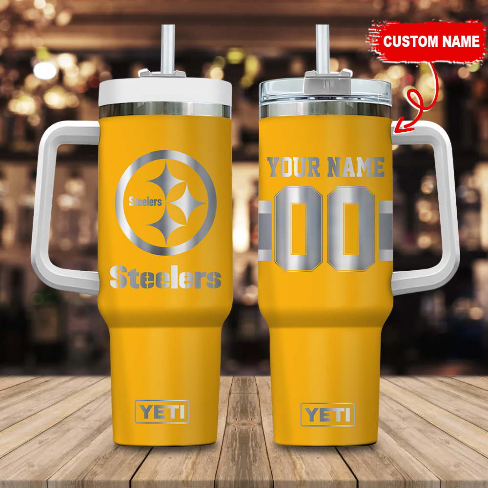 Customizable Steelers YETI Mug - Personalized Gift for Football Fans