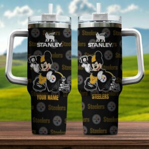Custom Steelers Fan Tumbler with Mickey Design - Personalized Gift