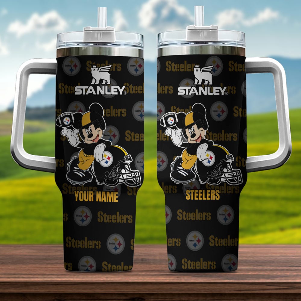 Custom Steelers Fan Tumbler with Mickey Design - Personalized Gift