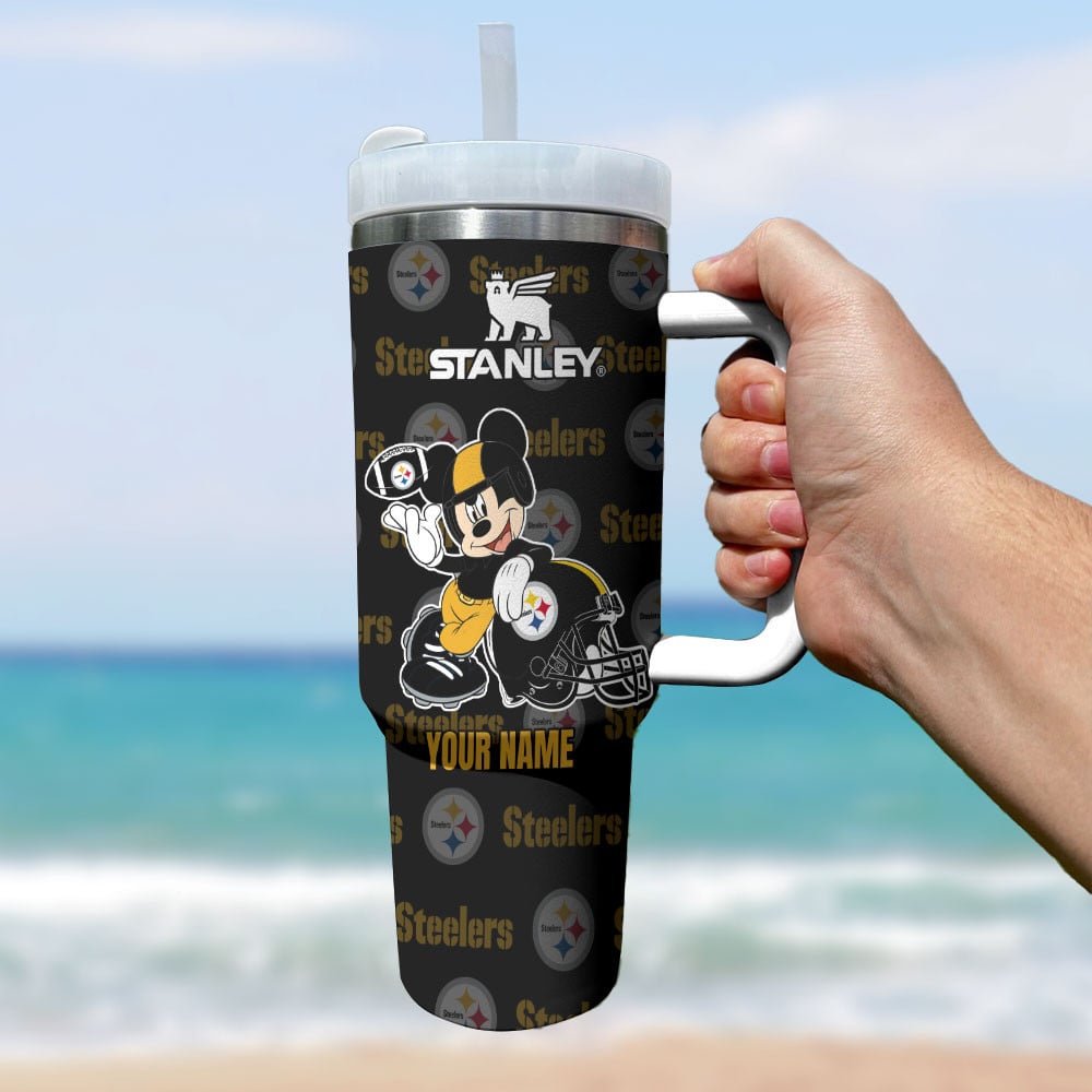 Custom Steelers Fan Tumbler with Mickey Design - Personalized Gift - Image 2