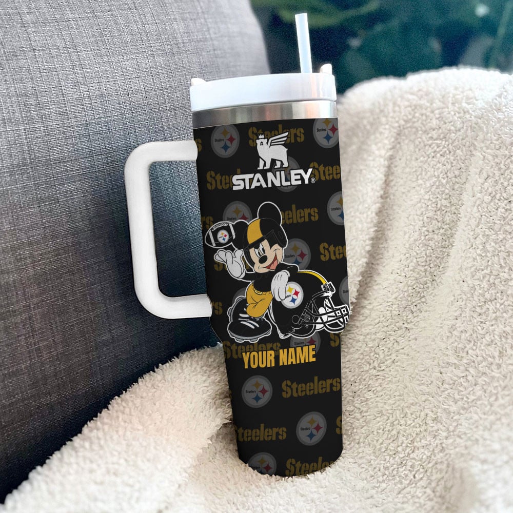 Custom Steelers Fan Tumbler with Mickey Design - Personalized Gift - Image 3