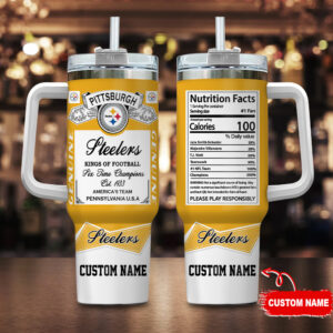 Custom Pittsburgh Football Team Tumbler - Personalized Fan Gift Mug