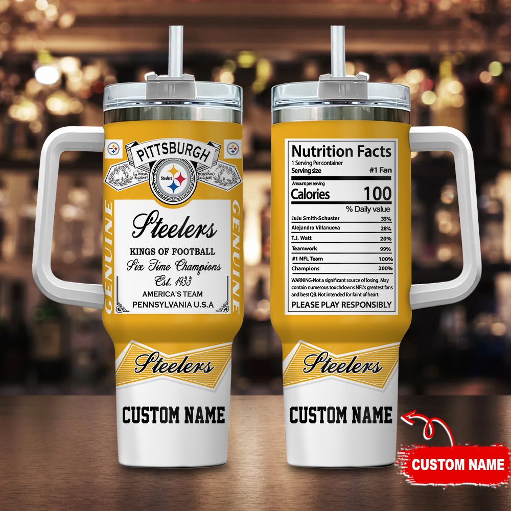 Custom Pittsburgh Football Team Tumbler - Personalized Fan Gift Mug
