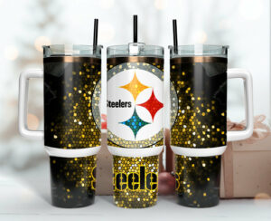 Premium Mosaic Steel Tumbler with Handle - Perfect Gift for Football Fans