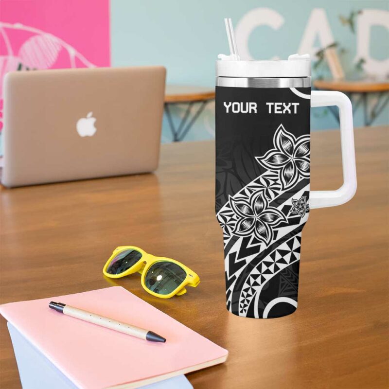 Pohnpei Nukuoro Micronesia Polynesian Tattoo Curves Black Custom Stanley Quencher 40oz Stainless Steel Tumbler With Handle - Threewoofs - Image 5