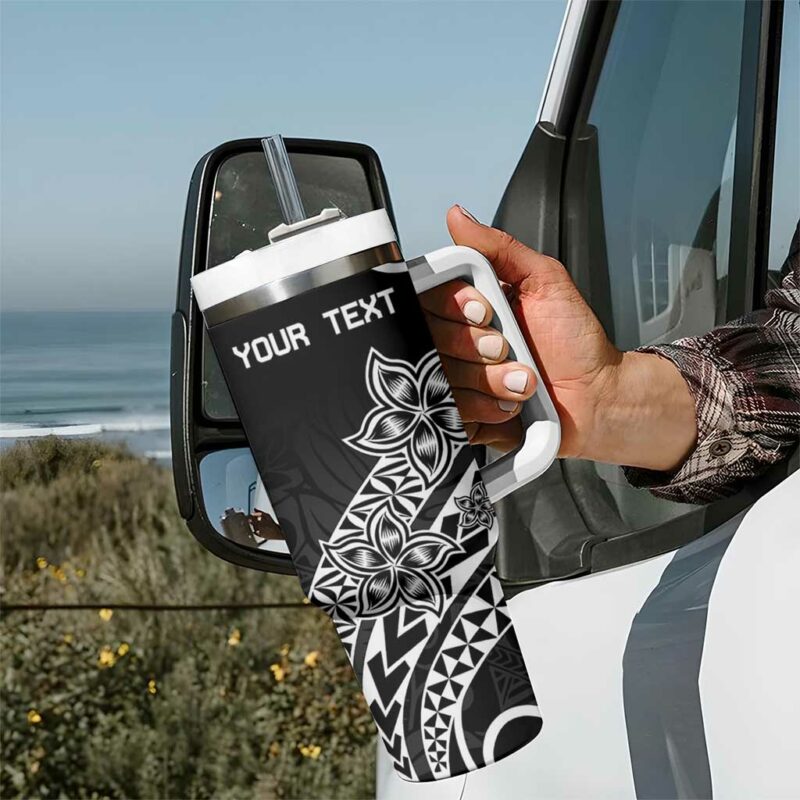 Pohnpei Nukuoro Micronesia Polynesian Tattoo Curves Black Custom Stanley Quencher 40oz Stainless Steel Tumbler With Handle - Threewoofs - Image 7