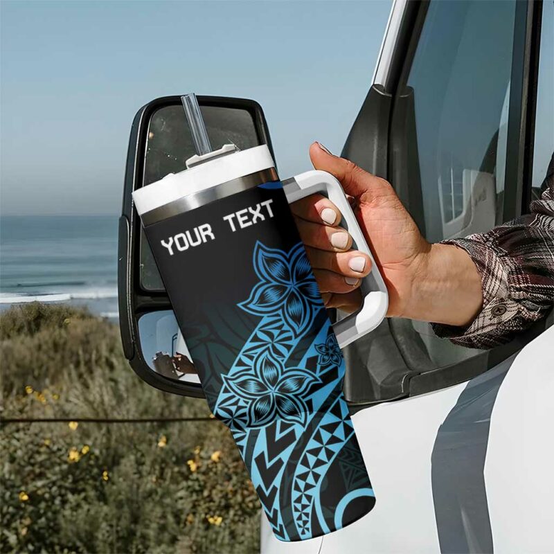 Pohnpei Nukuoro Micronesia Polynesian Tattoo Curves Blue Custom Stanley Quencher 40oz Stainless Steel Tumbler With Handle - Threewoofs - Image 7