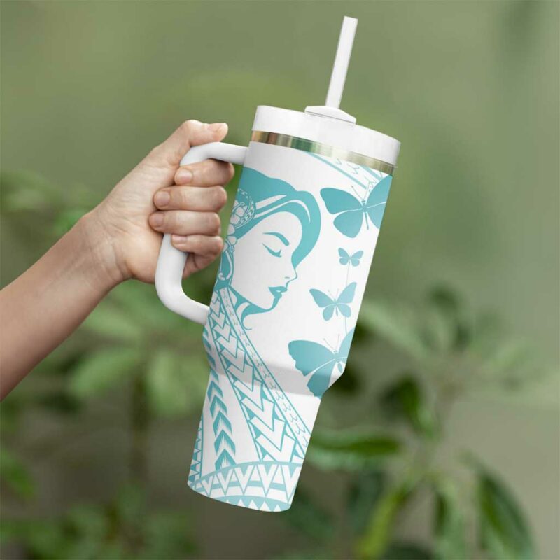 Polynesia Cervical Cancer Awareness Month Polynesian Women Faith Hope Love! Custom Stanley Quencher 40oz Stainless Steel Tumbler With Handle - Threewoofs - Image 3