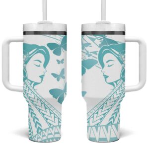 Polynesia Cervical Cancer Awareness Month Polynesian Women Faith Hope Love! Custom Stanley Quencher 40oz Stainless Steel Tumbler With Handle - Threewoofs
