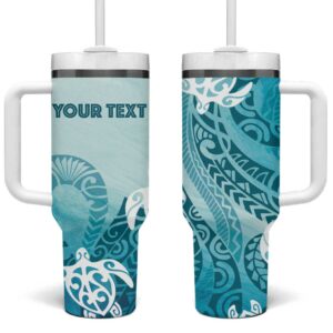 Polynesia Turtle Watercolor Abstract Custom Stanley Quencher 40oz Stainless Steel Tumbler With Handle - Threewoofs