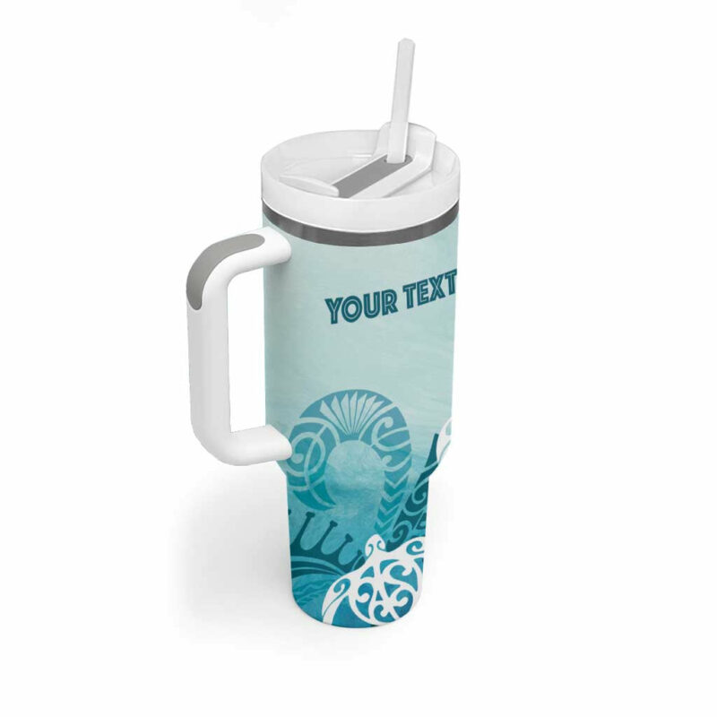 Polynesia Turtle Watercolor Abstract Custom Stanley Quencher 40oz Stainless Steel Tumbler With Handle - Threewoofs - Image 2