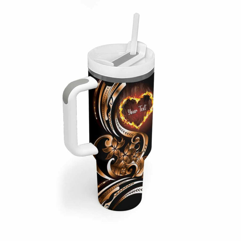 Polynesian Fiery Heart Passionate Love Custom Stanley Quencher 40oz Stainless Steel Tumbler With Handle - Threewoofs - Image 2