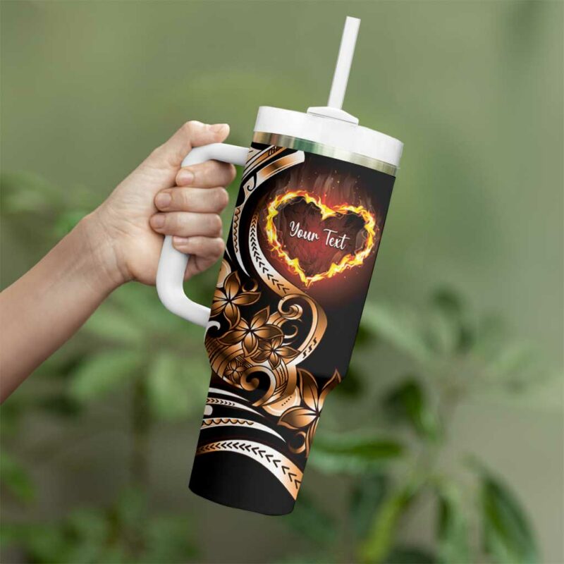 Polynesian Fiery Heart Passionate Love Custom Stanley Quencher 40oz Stainless Steel Tumbler With Handle - Threewoofs - Image 3