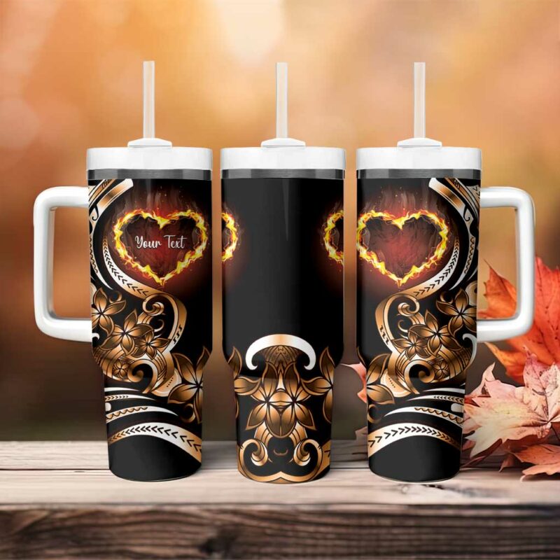 Polynesian Fiery Heart Passionate Love Custom Stanley Quencher 40oz Stainless Steel Tumbler With Handle - Threewoofs - Image 4