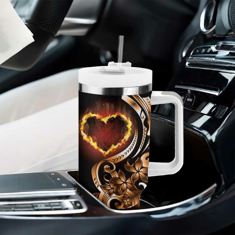 Polynesian Fiery Heart Passionate Love Custom Stanley Quencher 40oz Stainless Steel Tumbler With Handle - Threewoofs - Image 8