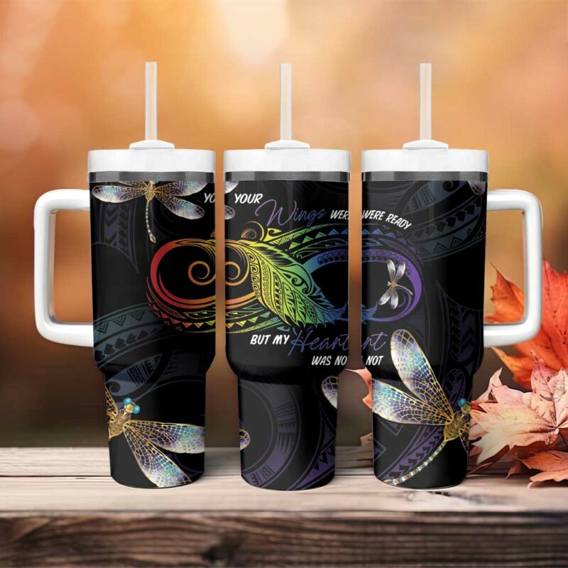 Polynesian Memorial Your Wings Were Ready But My Heart Was Not Custom Stanley Quencher 40oz Stainless Steel Tumbler With Handle - Threewoofs - Image 4