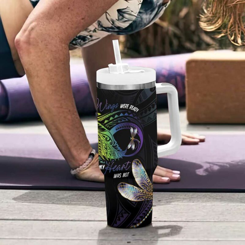 Polynesian Memorial Your Wings Were Ready But My Heart Was Not Custom Stanley Quencher 40oz Stainless Steel Tumbler With Handle - Threewoofs - Image 6