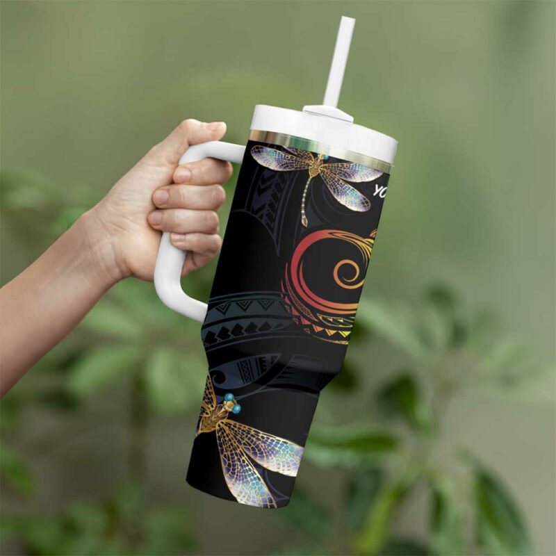 Polynesian Memorial Your Wings Were Ready But My Heart Was Not Custom Stanley Quencher 40oz Stainless Steel Tumbler With Handle - Threewoofs - Image 3