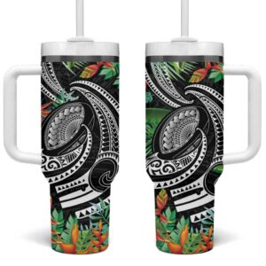Polynesian Pacific Rugby Tribal Tropical Custom Stanley Quencher 40oz Stainless Steel Tumbler With Handle - Threewoofs