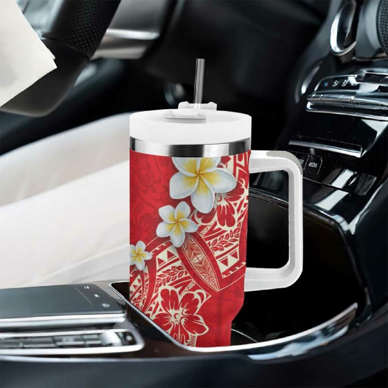 Polynesian Tattoos Frangipani Hibiscus Turtles and Tribal Motifs Vintage Custom Stanley Quencher 40oz Stainless Steel Tumbler With Handle - Threewoofs - Image 8
