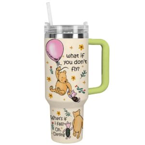 Inspirational Bear & Piglet Travel Mug with Straw - Motivational Gift