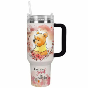 Cute Bear Insulated Travel Mug with Straw - Inspirational Design