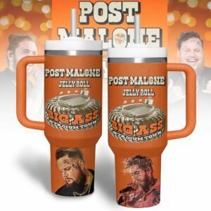 Post Malone Music Custom Stanley Quencher 40oz Stainless Steel Tumbler With Handle - Threewoofs