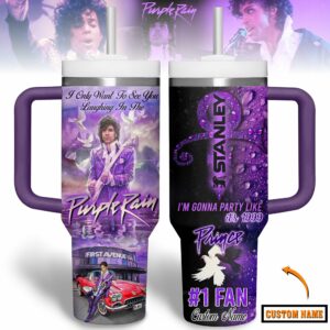 Prince Music Custom Stanley Quencher 40oz Stainless Steel Tumbler With Handle - Threewoofs
