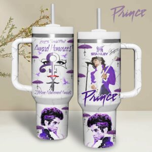 Prince Music Custom Stanley Quencher 40oz Stainless Steel Tumbler With Handle - Threewoofs