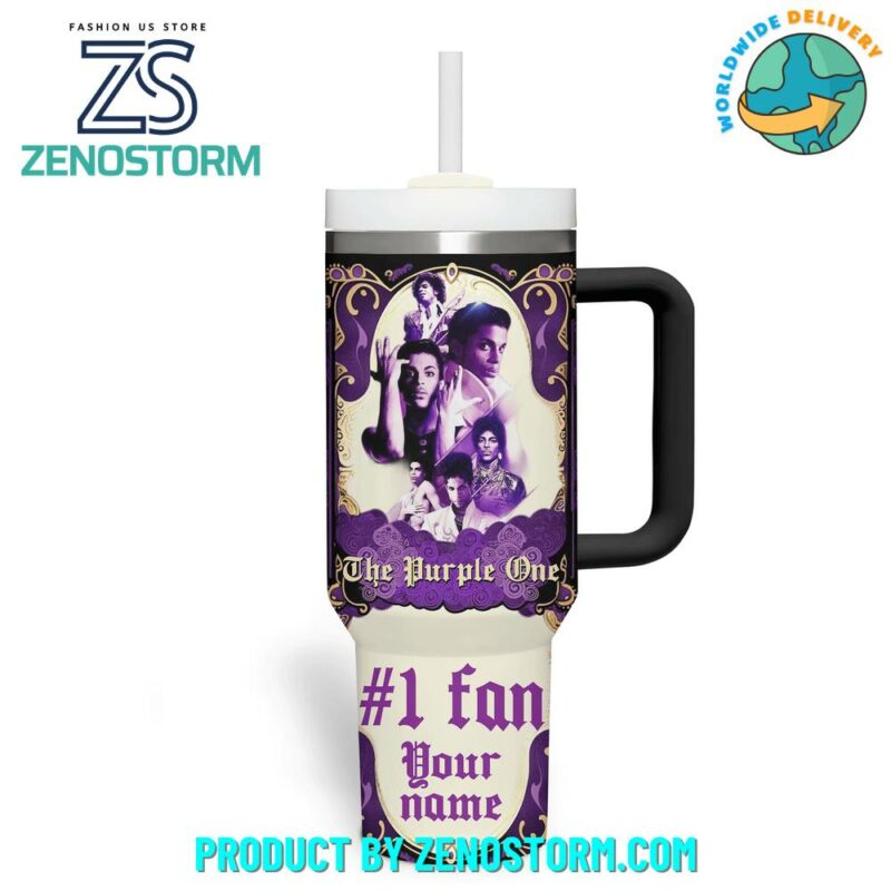 Prince Music Custom Stanley Quencher 40oz Stainless Steel Tumbler With Handle - Threewoofs - Image 2