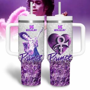 Prince Music Custom Stanley Quencher 40oz Stainless Steel Tumbler With Handle - Threewoofs