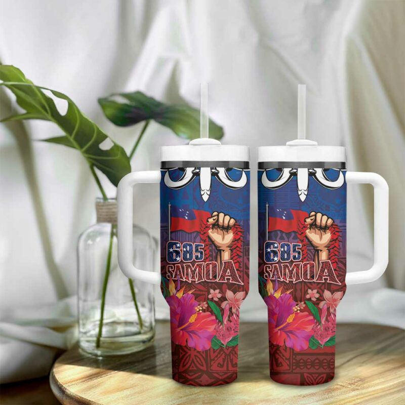 Proud of Samoa 685 Ula Nifo and Hibiscus Tapa Tribal Custom Stanley Quencher 40oz Stainless Steel Tumbler With Handle - Threewoofs - Image 9