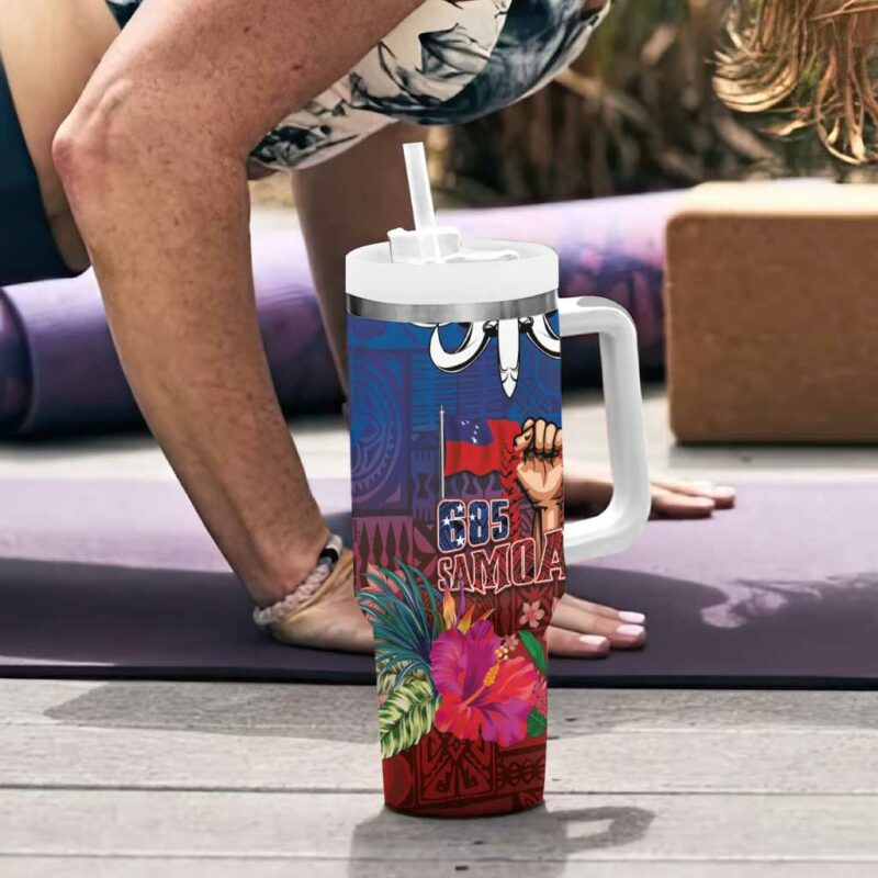 Proud of Samoa 685 Ula Nifo and Hibiscus Tapa Tribal Custom Stanley Quencher 40oz Stainless Steel Tumbler With Handle - Threewoofs - Image 6