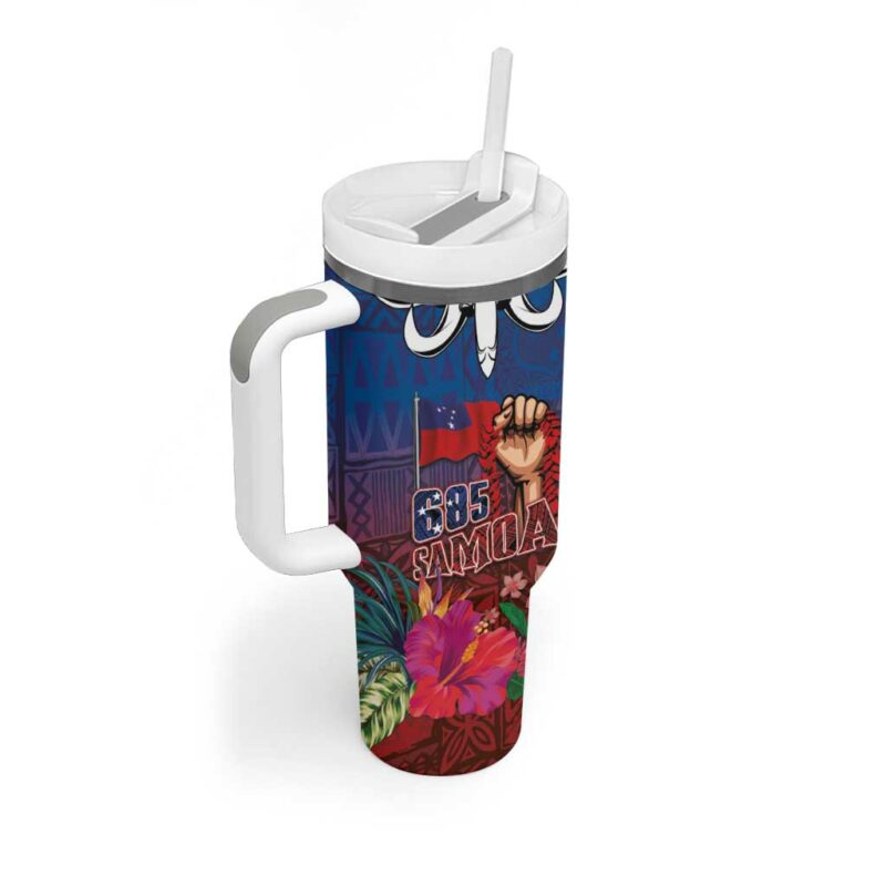 Proud of Samoa 685 Ula Nifo and Hibiscus Tapa Tribal Custom Stanley Quencher 40oz Stainless Steel Tumbler With Handle - Threewoofs - Image 2
