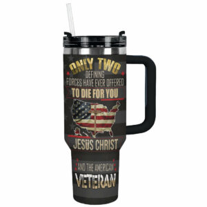 Proud Veteran Custom Stanley Quencher 40oz Stainless Steel Tumbler With Handle - Threewoofs