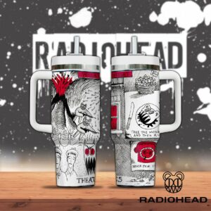 Radiohead Music Custom Stanley Quencher 40oz Stainless Steel Tumbler With Handle - Threewoofs