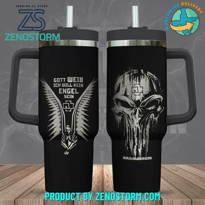 Rammstein Music Custom Stanley Quencher 40oz Stainless Steel Tumbler With Handle - Threewoofs