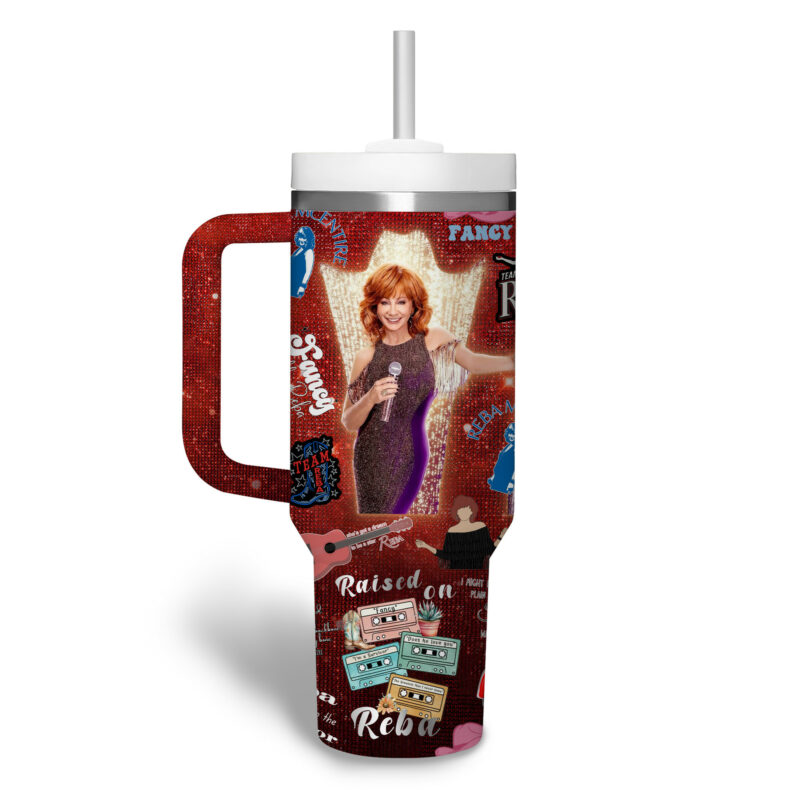 Reba Mcentire Music Custom Stanley Quencher 40oz Stainless Steel Tumbler With Handle - Threewoofs - Image 2