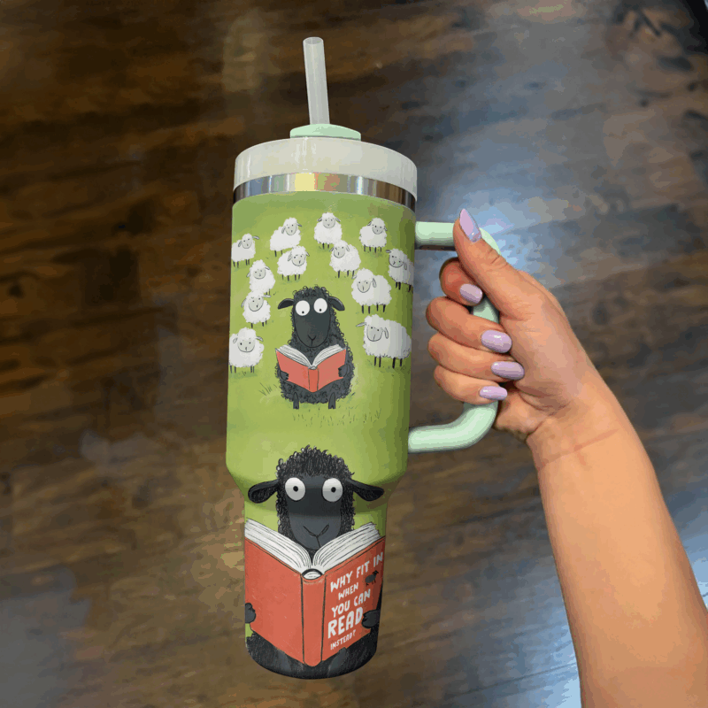 Rebel Black Sheep Custom Stanley Quencher 40oz Stainless Steel Tumbler With Handle - Threewoofs - Image 4