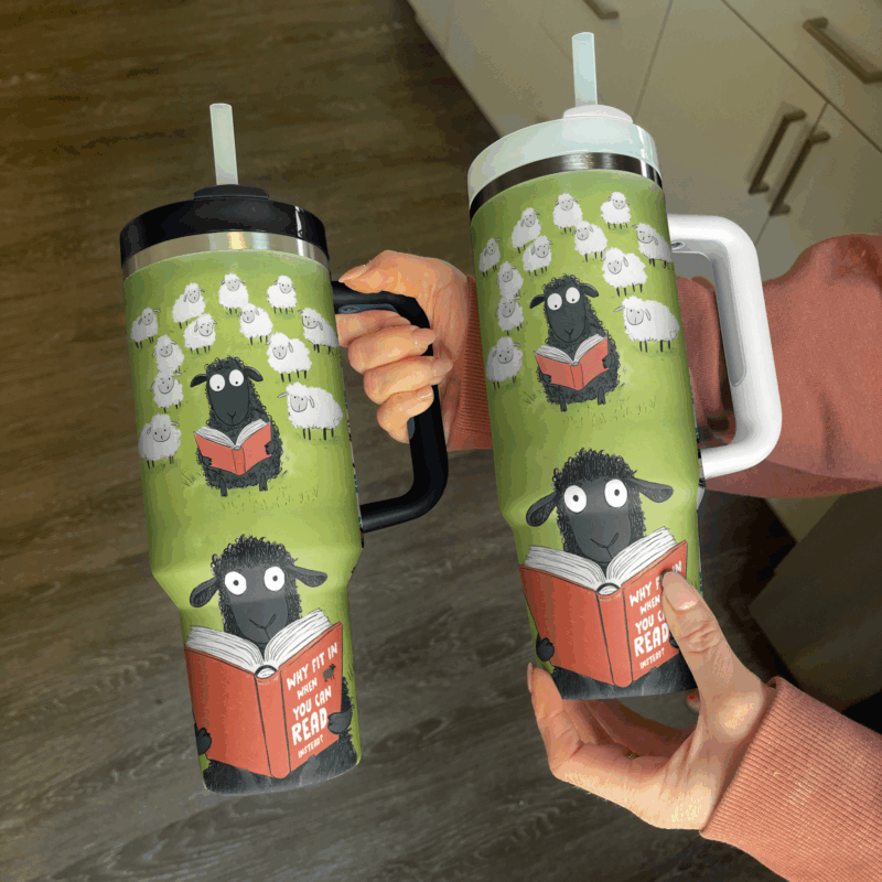 Rebel Black Sheep Custom Stanley Quencher 40oz Stainless Steel Tumbler With Handle - Threewoofs - Image 3