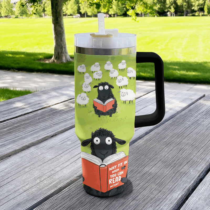 Rebel Black Sheep Custom Stanley Quencher 40oz Stainless Steel Tumbler With Handle - Threewoofs - Image 2