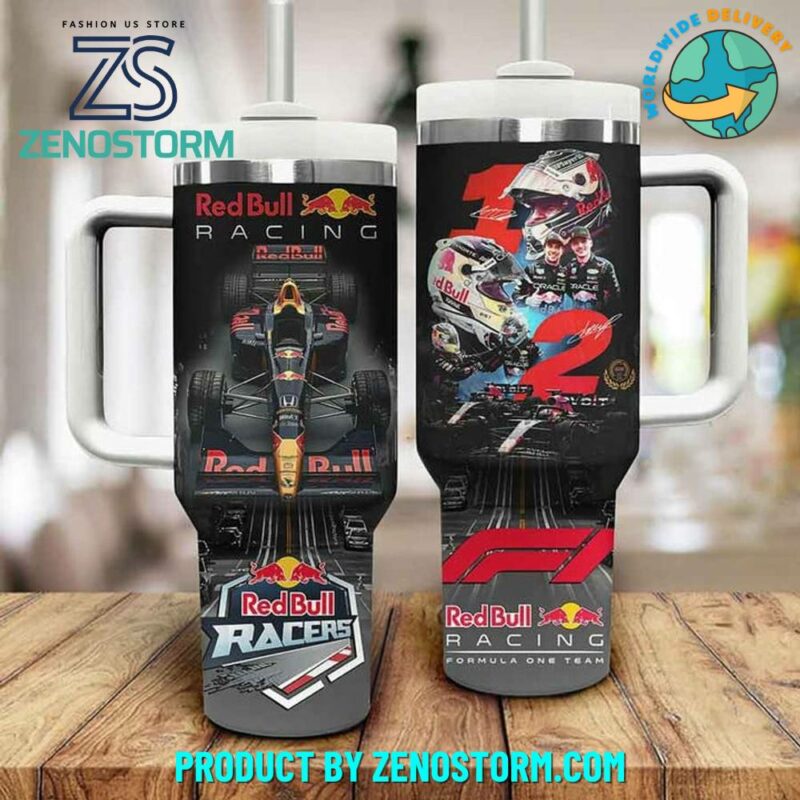 Red Bull Racing Formula 1 Team Custom Stanley Quencher 40oz Stainless Steel Tumbler With Handle - Threewoofs - Image 2