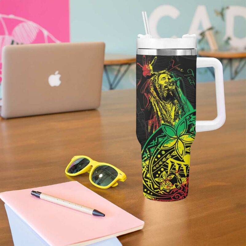 Reggae Jawaiian Festive Mix Polynesian Custom Stanley Quencher 40oz Stainless Steel Tumbler With Handle - Threewoofs - Image 5