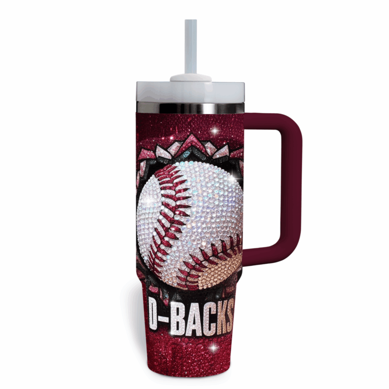 Arizona Diamondbacks MLB Custom Stanley Quencher 40oz Stainless Steel Tumbler With Handle - Threewoofs - Image 2