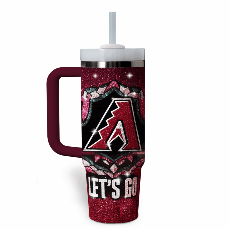 Arizona Diamondbacks MLB Custom Stanley Quencher 40oz Stainless Steel Tumbler With Handle - Threewoofs - Image 3