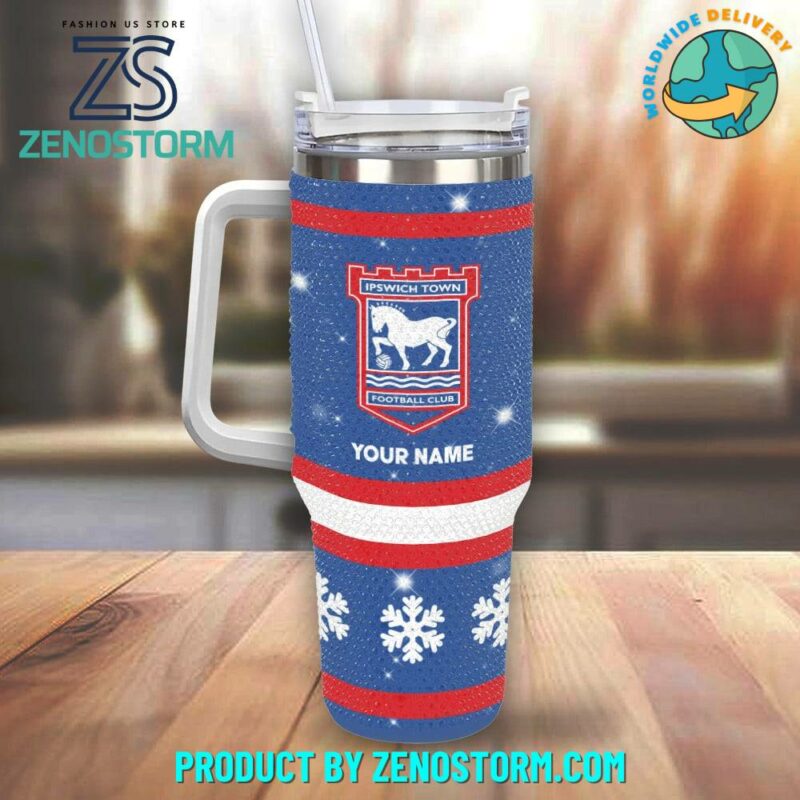 Rhinestone Bling Ipswich Town EPL Custom Stanley Quencher 40oz Stainless Steel Tumbler With Handle - Threewoofs - Image 2