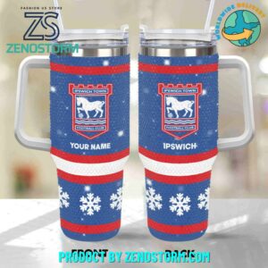 Rhinestone Bling Ipswich Town EPL Custom Stanley Quencher 40oz Stainless Steel Tumbler With Handle - Threewoofs