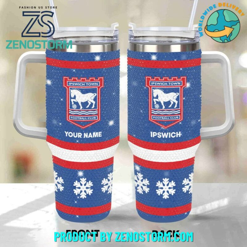 Rhinestone Bling Ipswich Town EPL Custom Stanley Quencher 40oz Stainless Steel Tumbler With Handle - Threewoofs