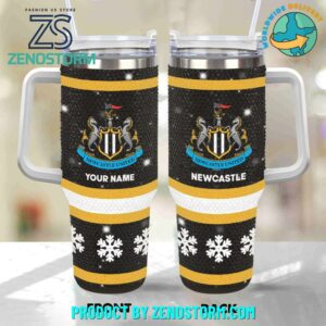 Rhinestone Bling Newcastle United EPL Custom Stanley Quencher 40oz Stainless Steel Tumbler With Handle - Threewoofs