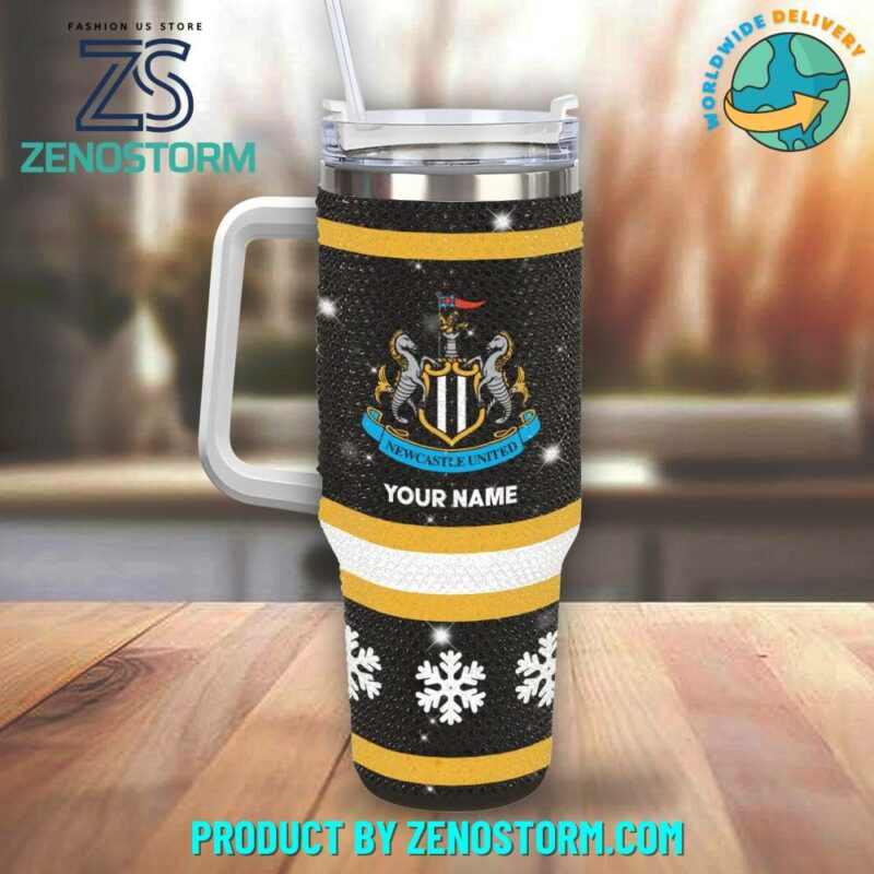 Rhinestone Bling Newcastle United EPL Custom Stanley Quencher 40oz Stainless Steel Tumbler With Handle - Threewoofs - Image 2